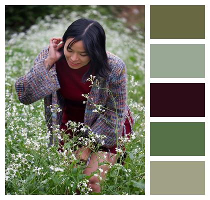 Flower Wildflowers Beautiful Girl Image